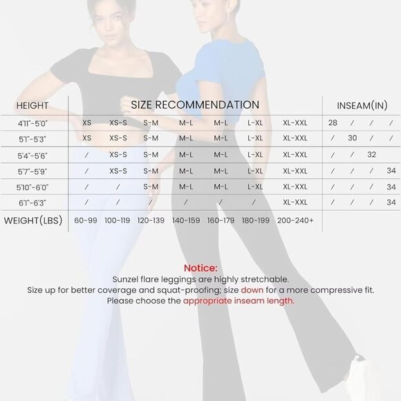 Women's Classic Blue Flare Yoga Pants with No Front Seam, High Waist, 30" Inseam - Picture 4 of 9